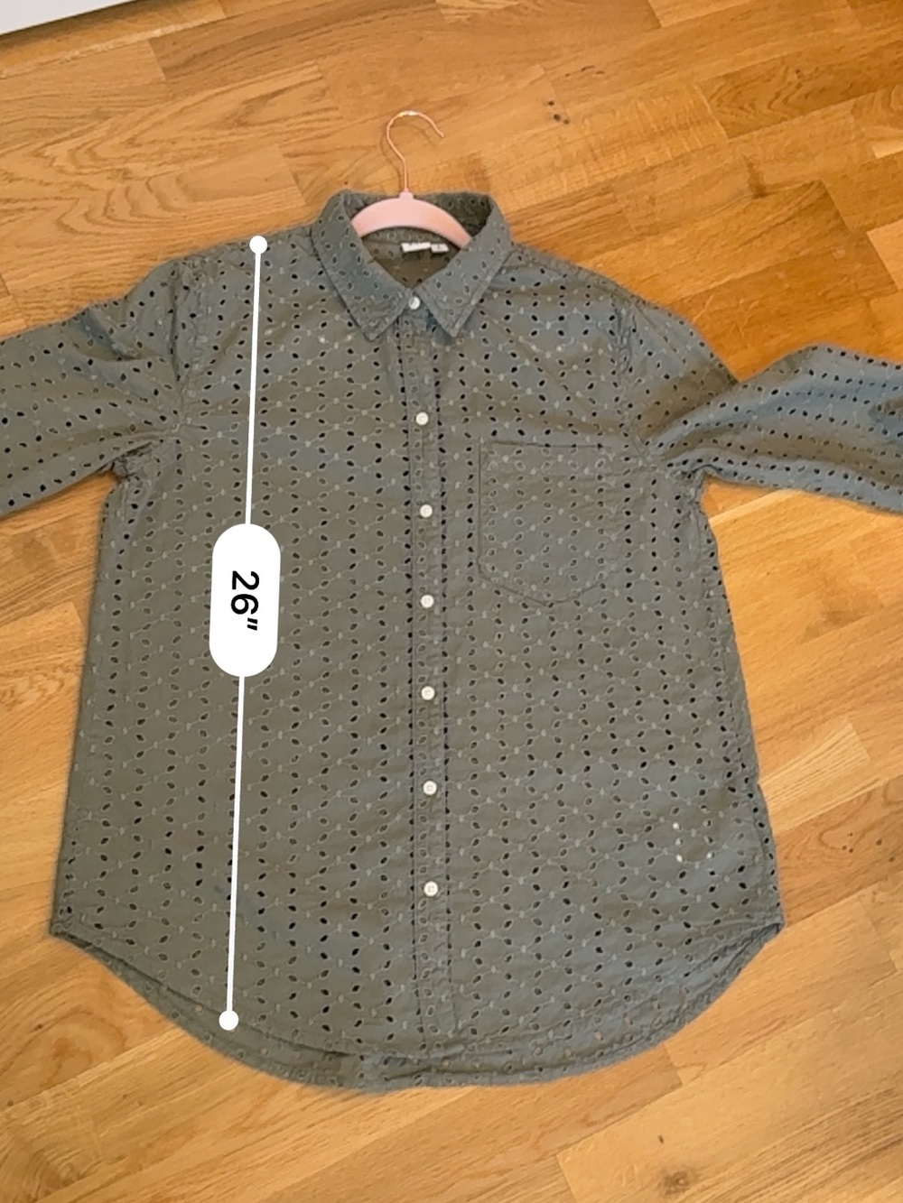 GAP Olive Eyelet Button-Down Shirt - Picture 9 of 10
